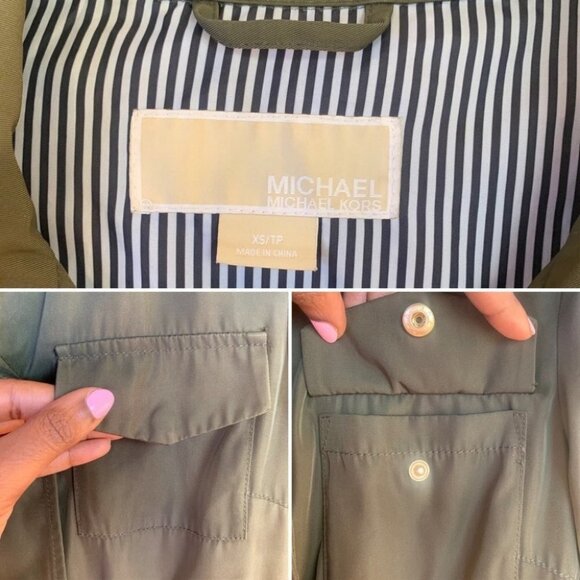 Michael KORS green jacket with hoodie size xs - Picture 9 of 16